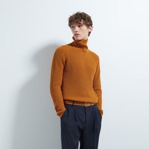 Nwt Zara Man Purl Knit Turtleneck 